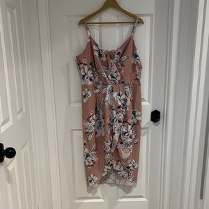 City Chic Pink Floral Midi Dress